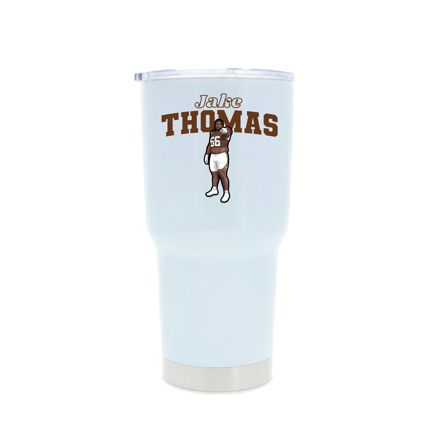 30oz Stainless Steel Tumbler — Name Arch in White