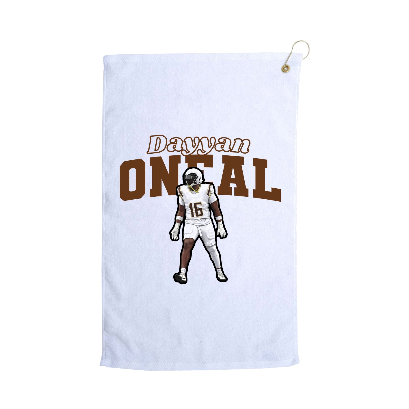 Golf Towel — Name Arch in White