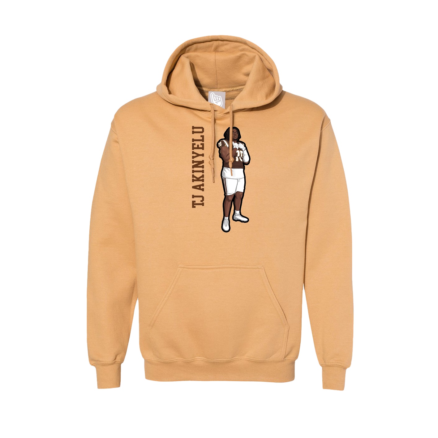 Hoodie — Name Vertical in Vegas Gold