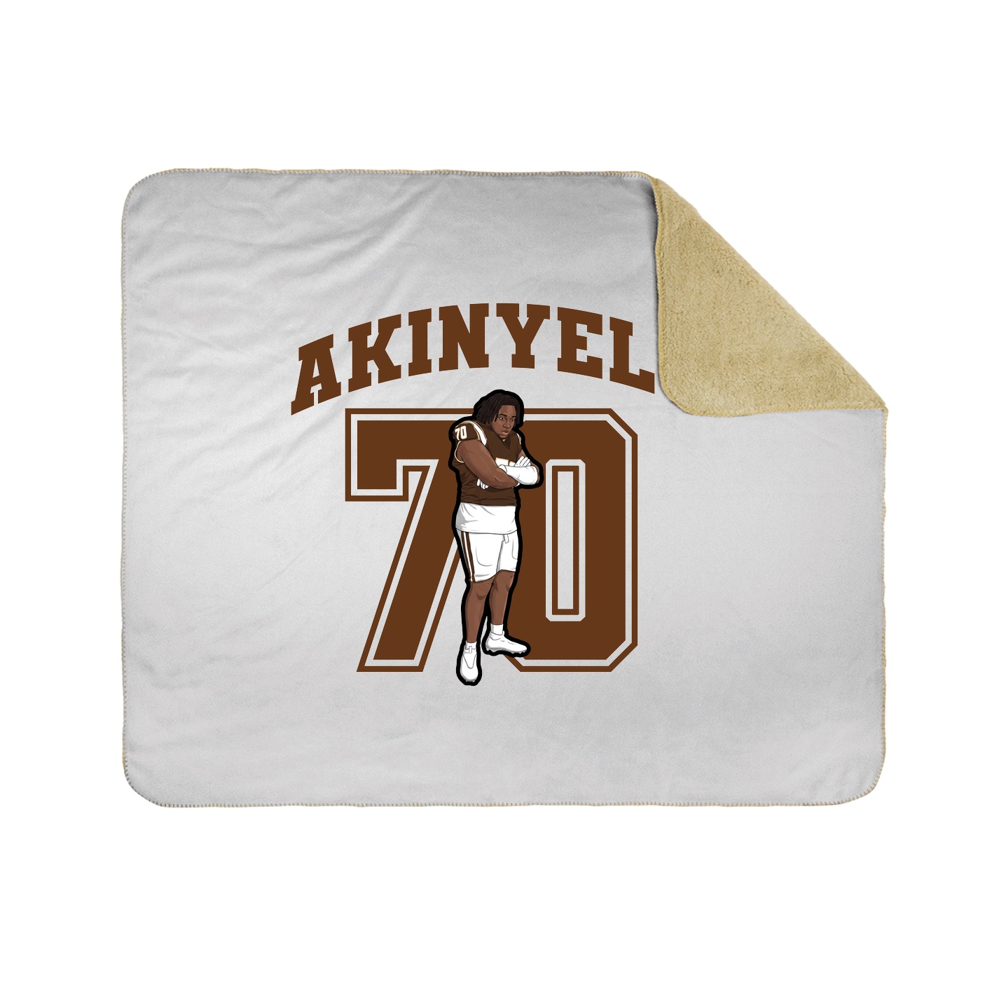 Throw Blanket — Number in White