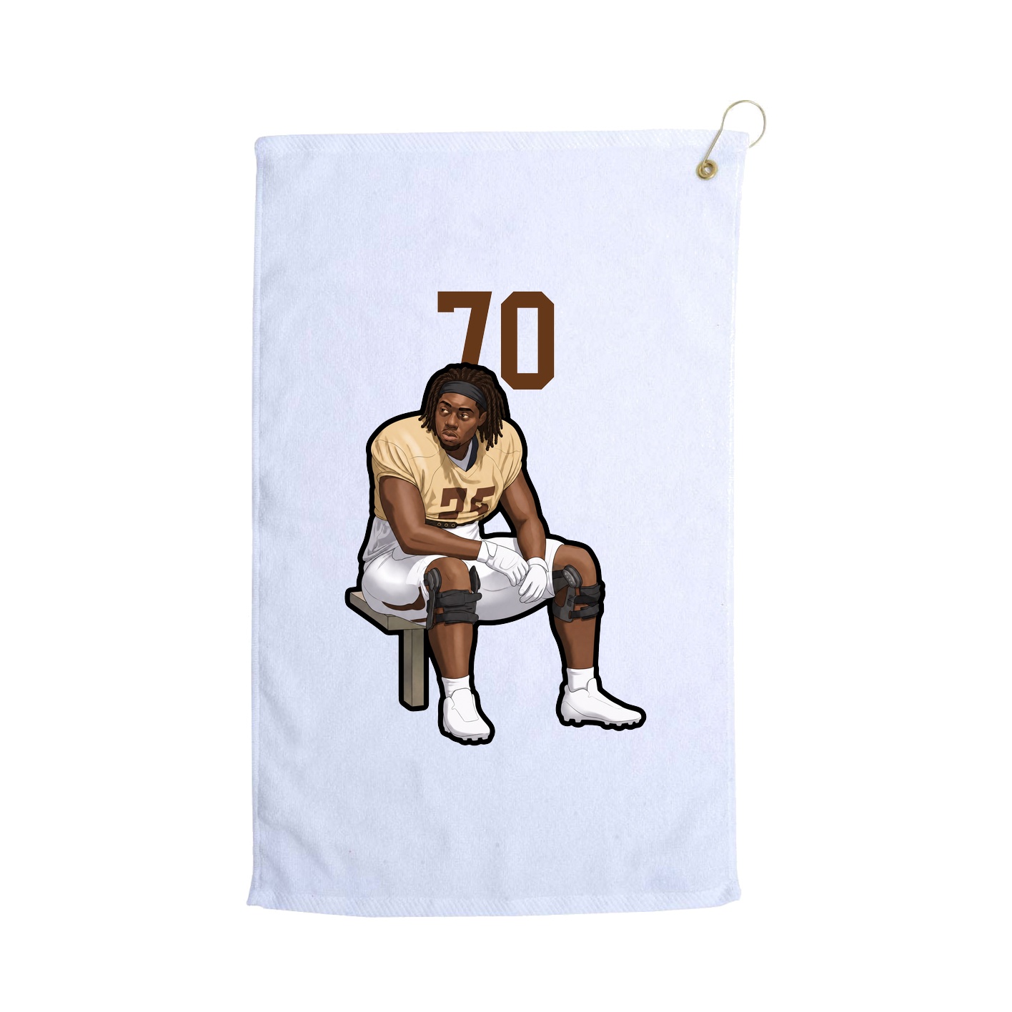 Golf Towel — Number Top in White