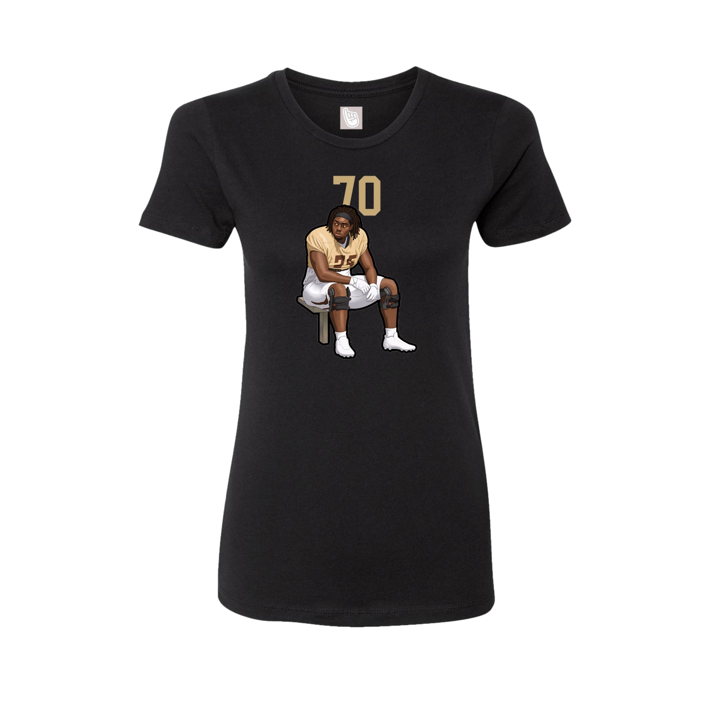 Fitted Women's Tee — Number Top in Black
