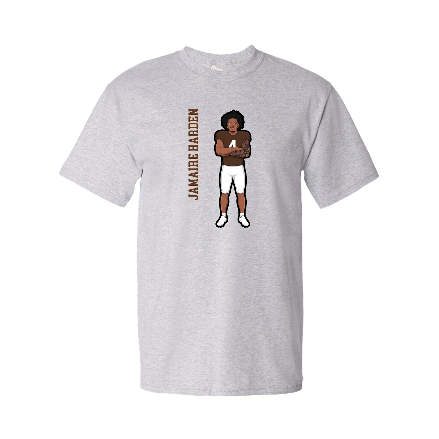 Youth Tee — Name Vertical in Grey