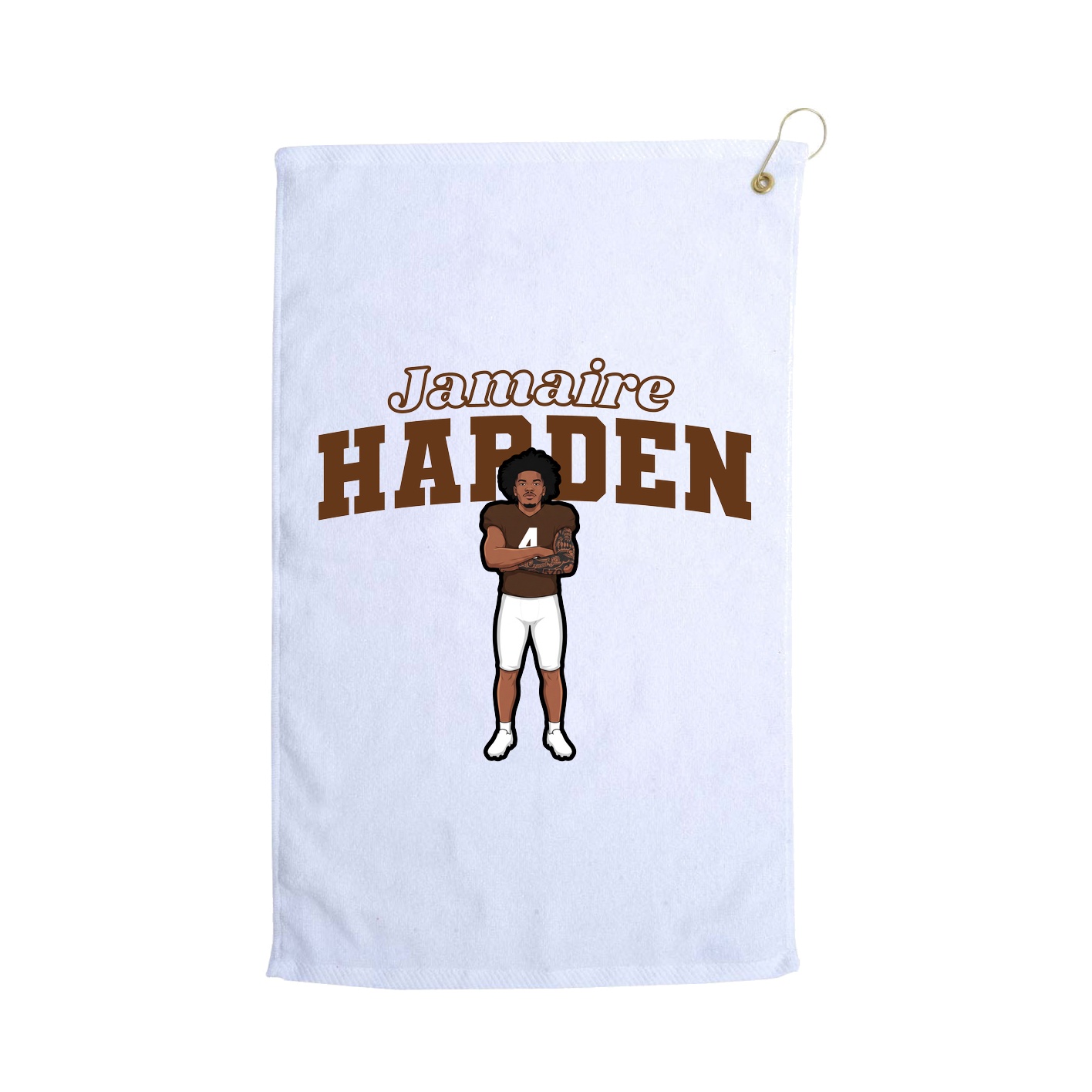 Golf Towel — Name Arch in White