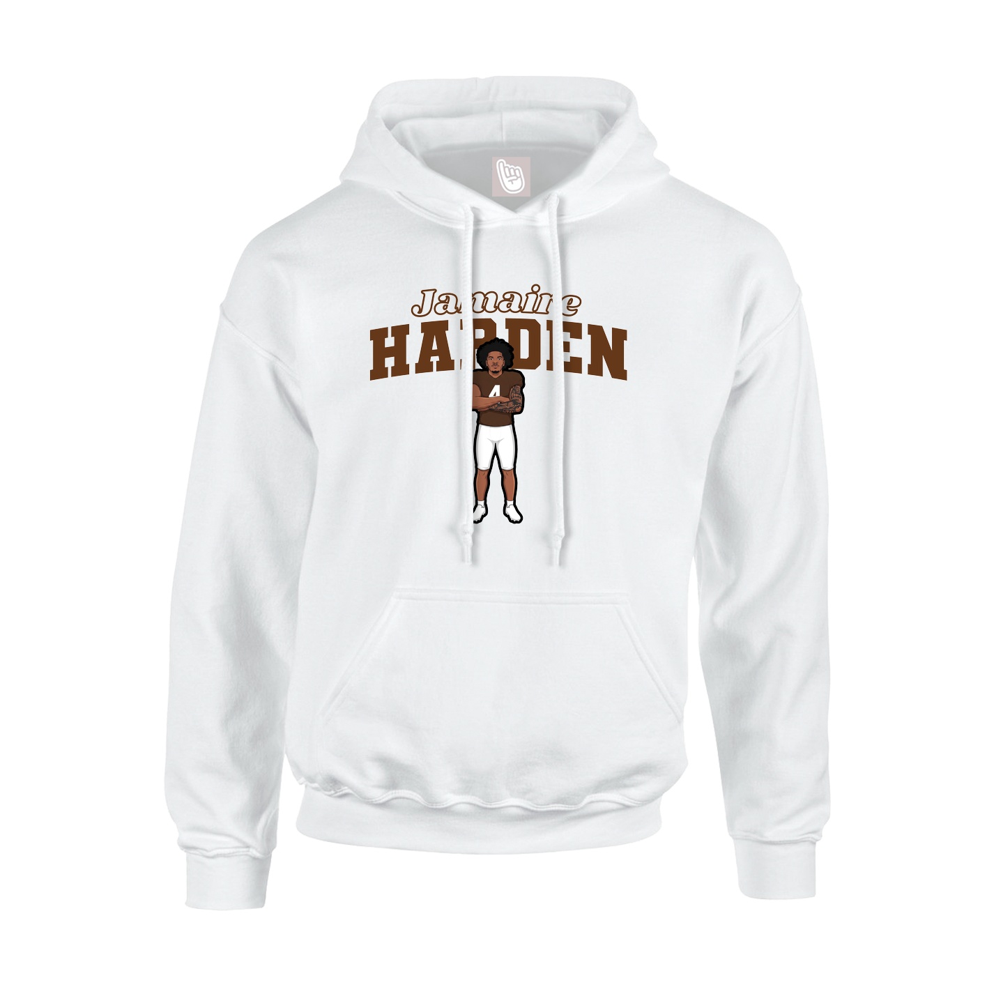 Youth Hoodie — Name Arch in White
