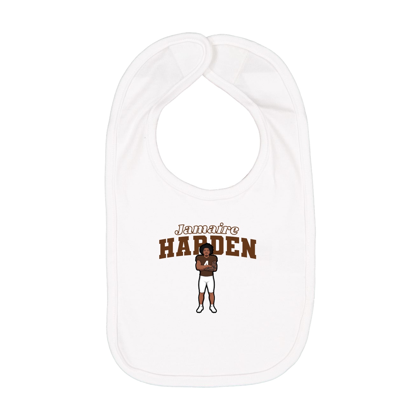Infant Bib — Name Arch in White