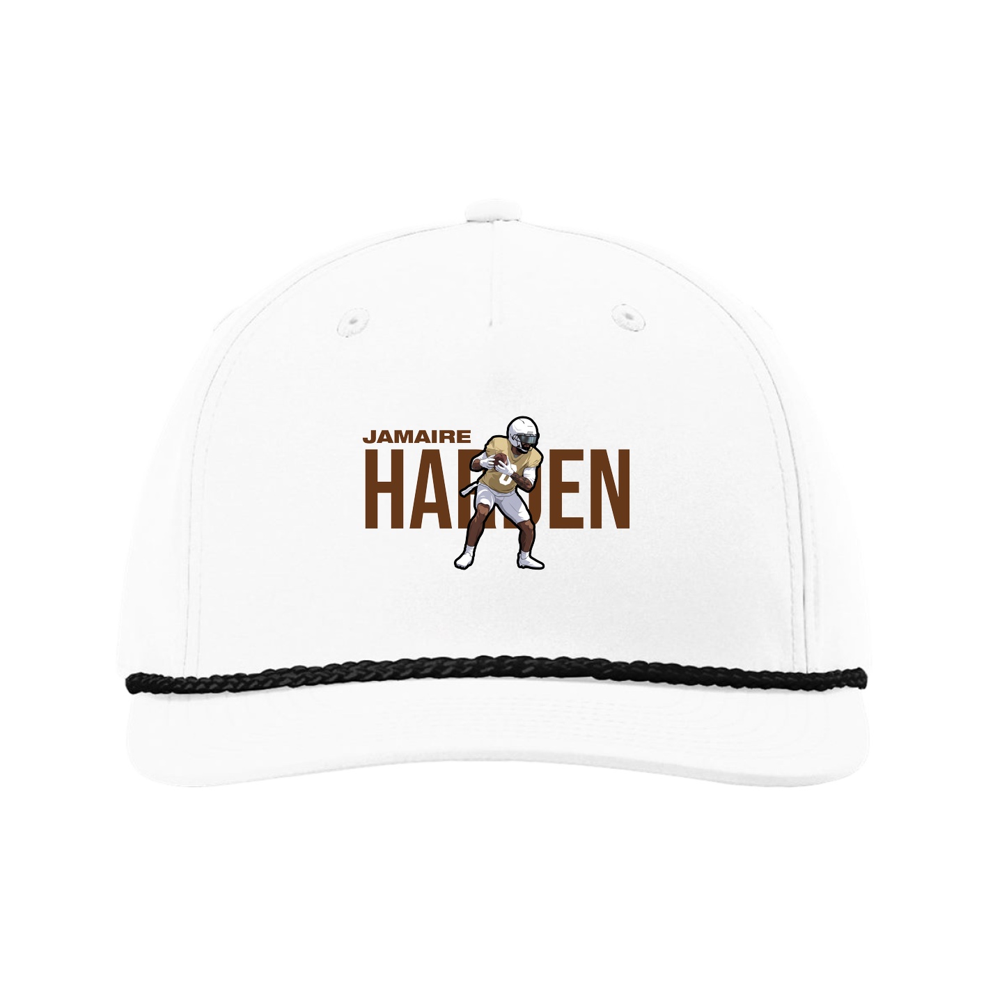 Five-Panel Classic Rope Cap — Player Name in White