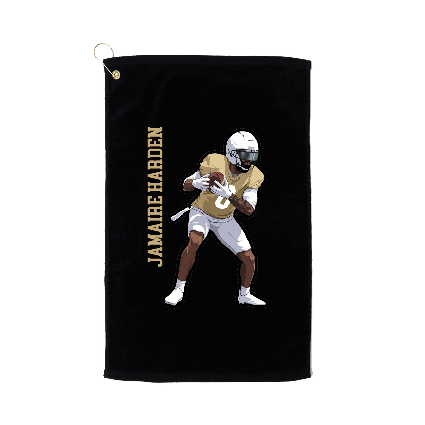 Golf Towel — Name Vertical in Black