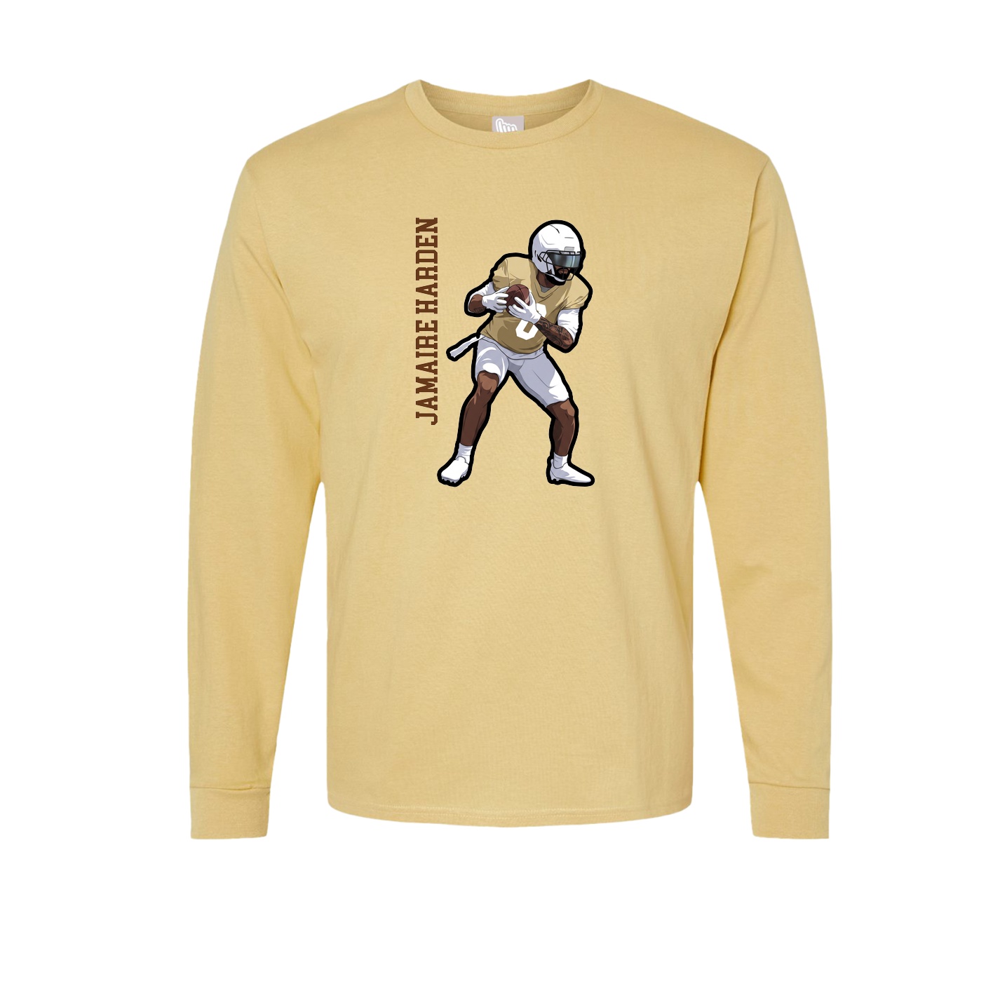 Long Sleeve Tee — Name Vertical in Vegas Gold