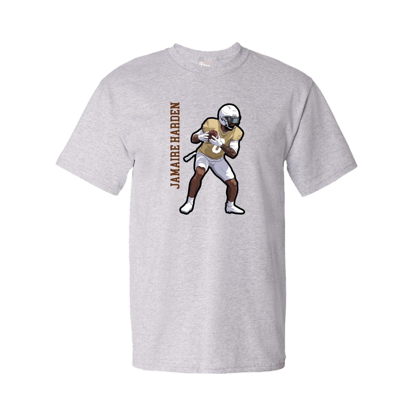 Youth Tee — Name Vertical in Grey