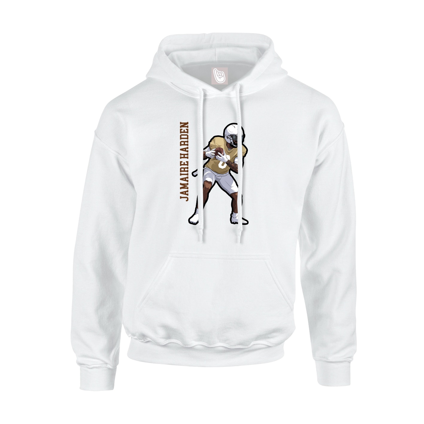 Youth Hoodie — Name Vertical in White