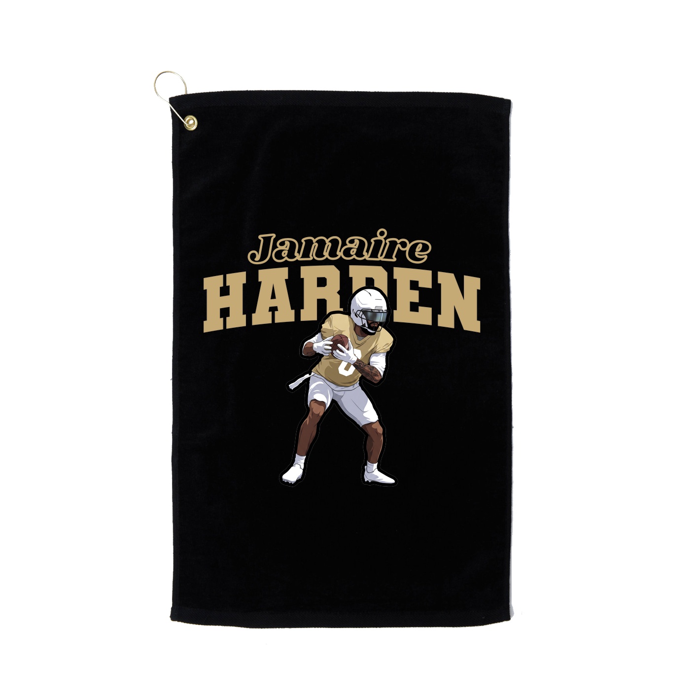Golf Towel — Name Arch in Black