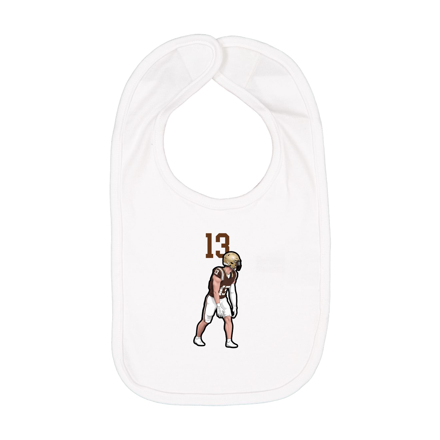 Infant Bib — Number Top in White