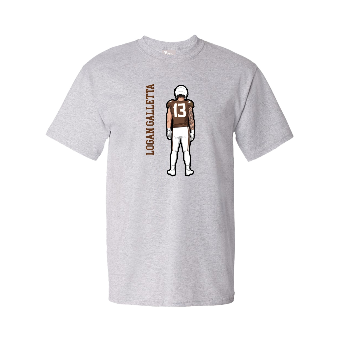 Tee — Name Vertical in Grey