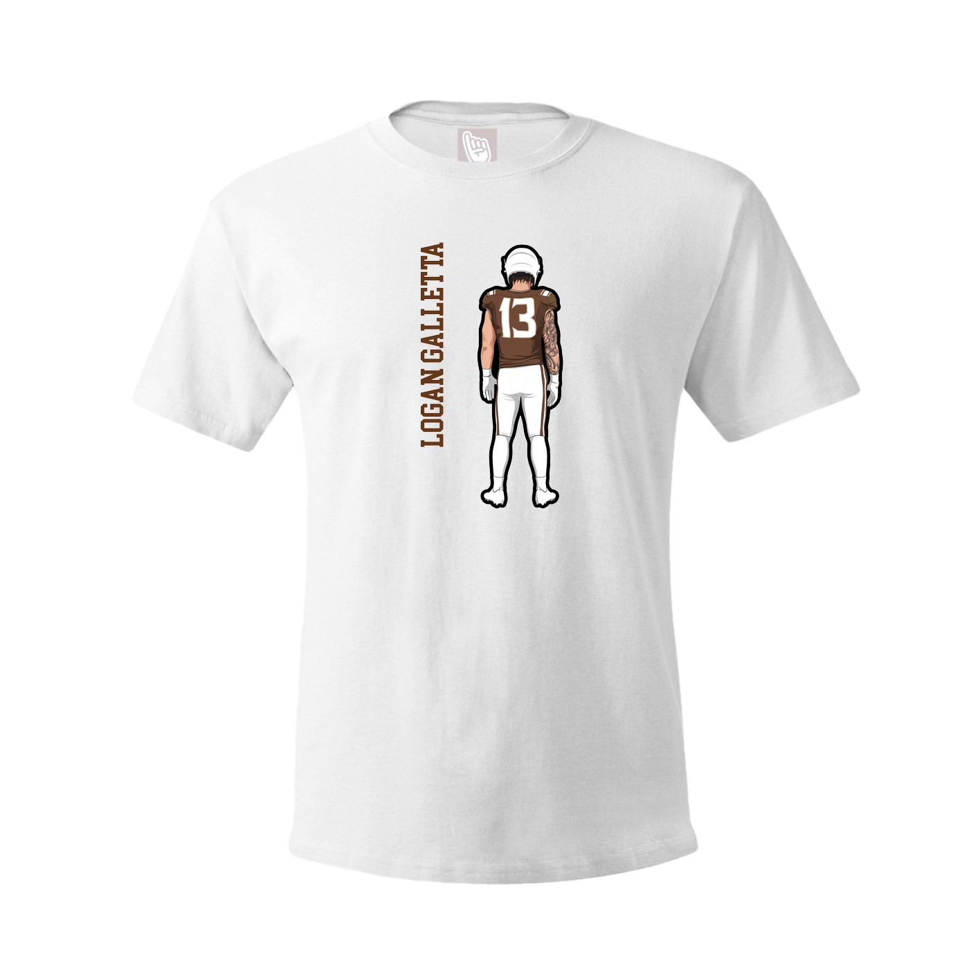 Youth Tee — Name Vertical in White