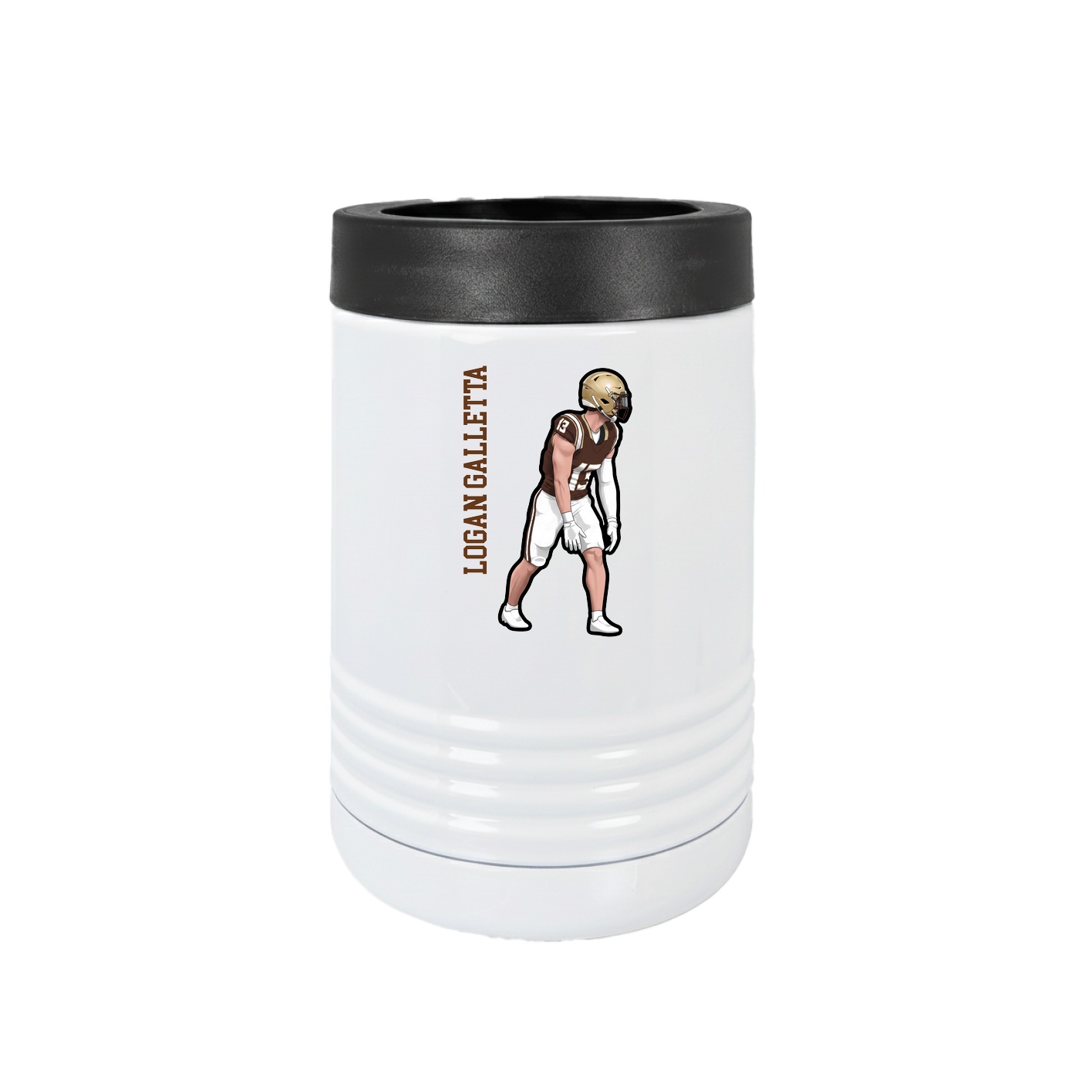 Beverage Holder — Name Vertical in White