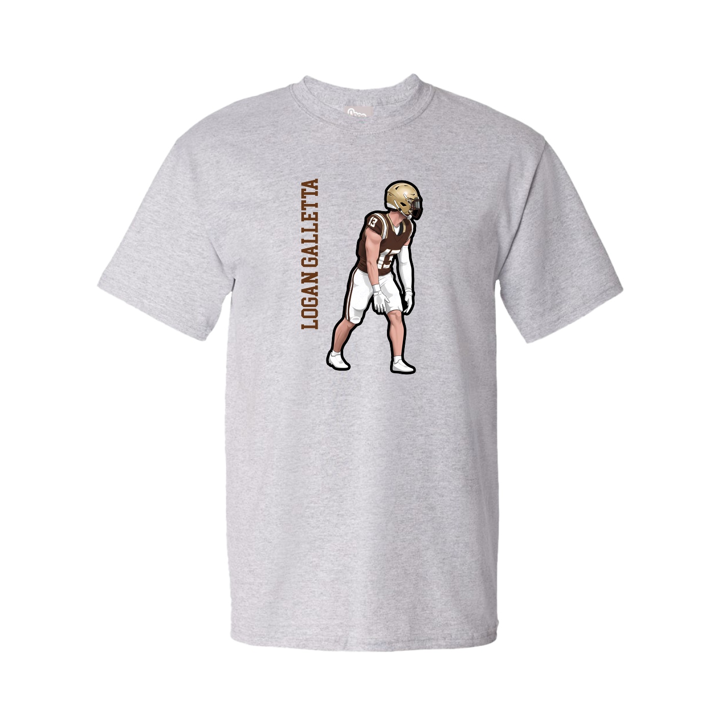 Youth Tee — Name Vertical in Grey