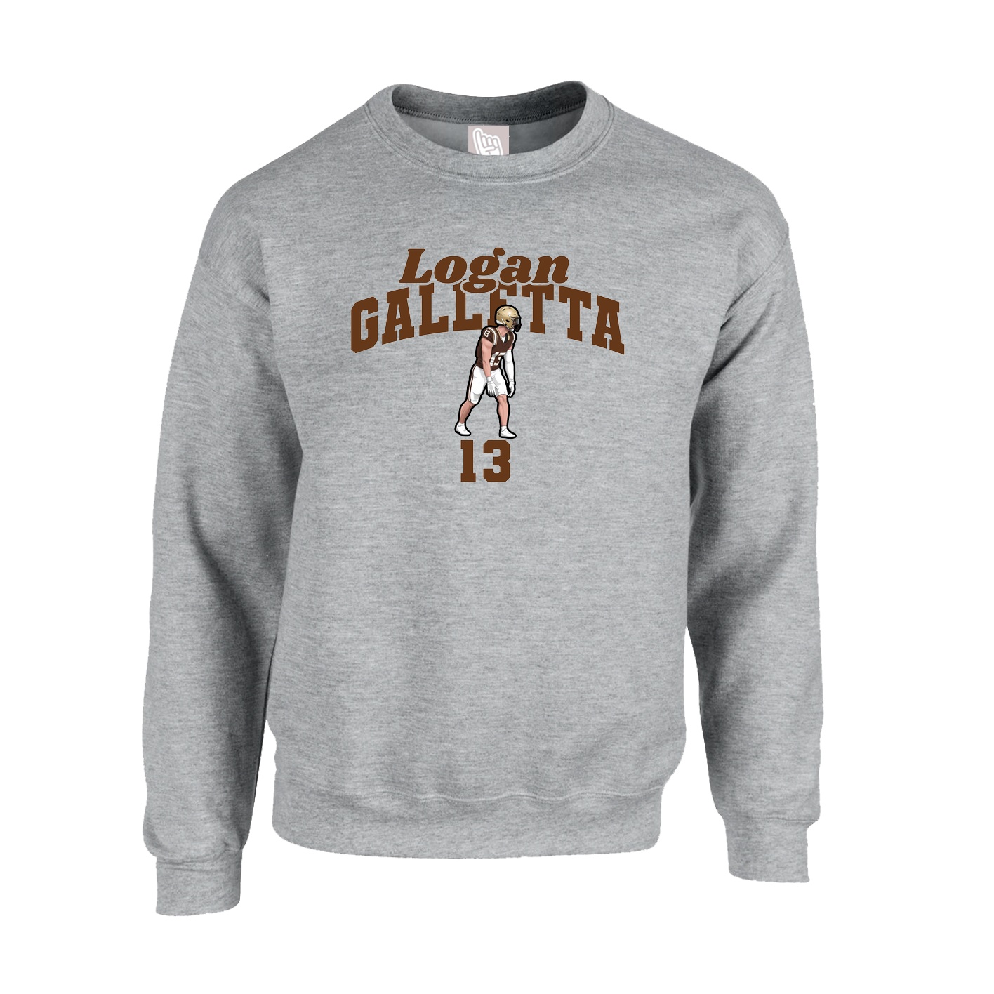 Fleece Crew — Signature Arch in Grey