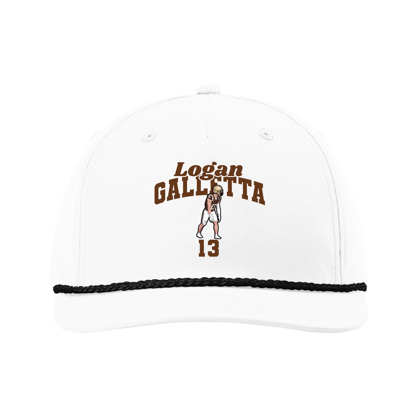 Five-Panel Classic Rope Cap — Signature Arch in White