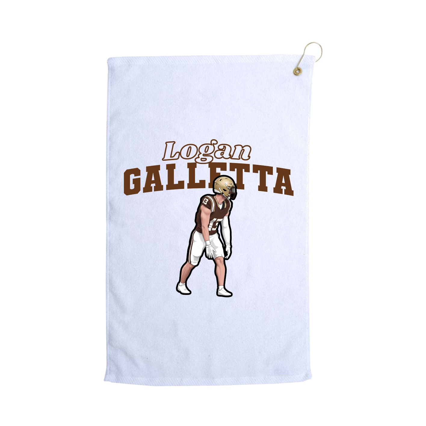 Golf Towel — Name Arch in White