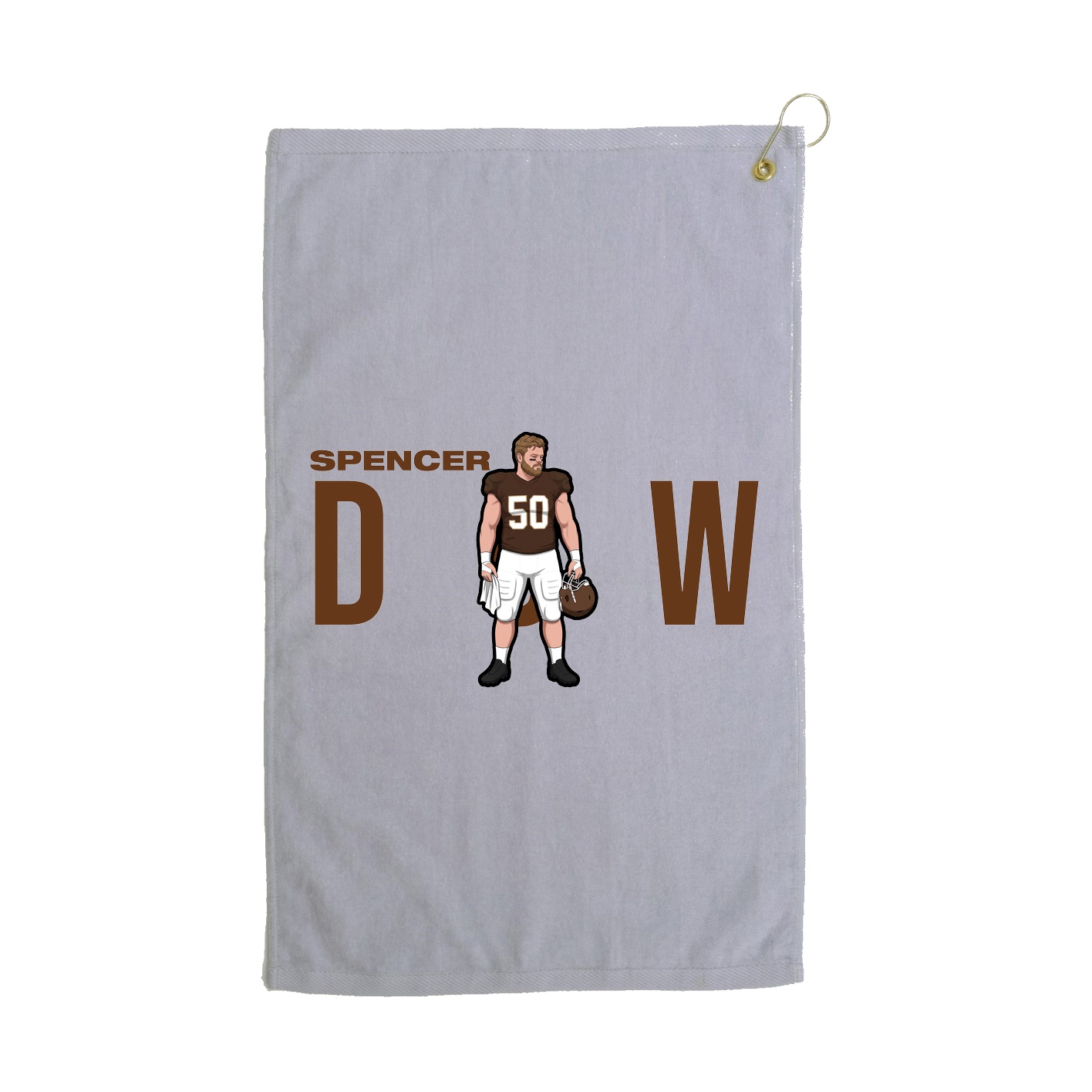 Golf Towel — Player Name in Grey