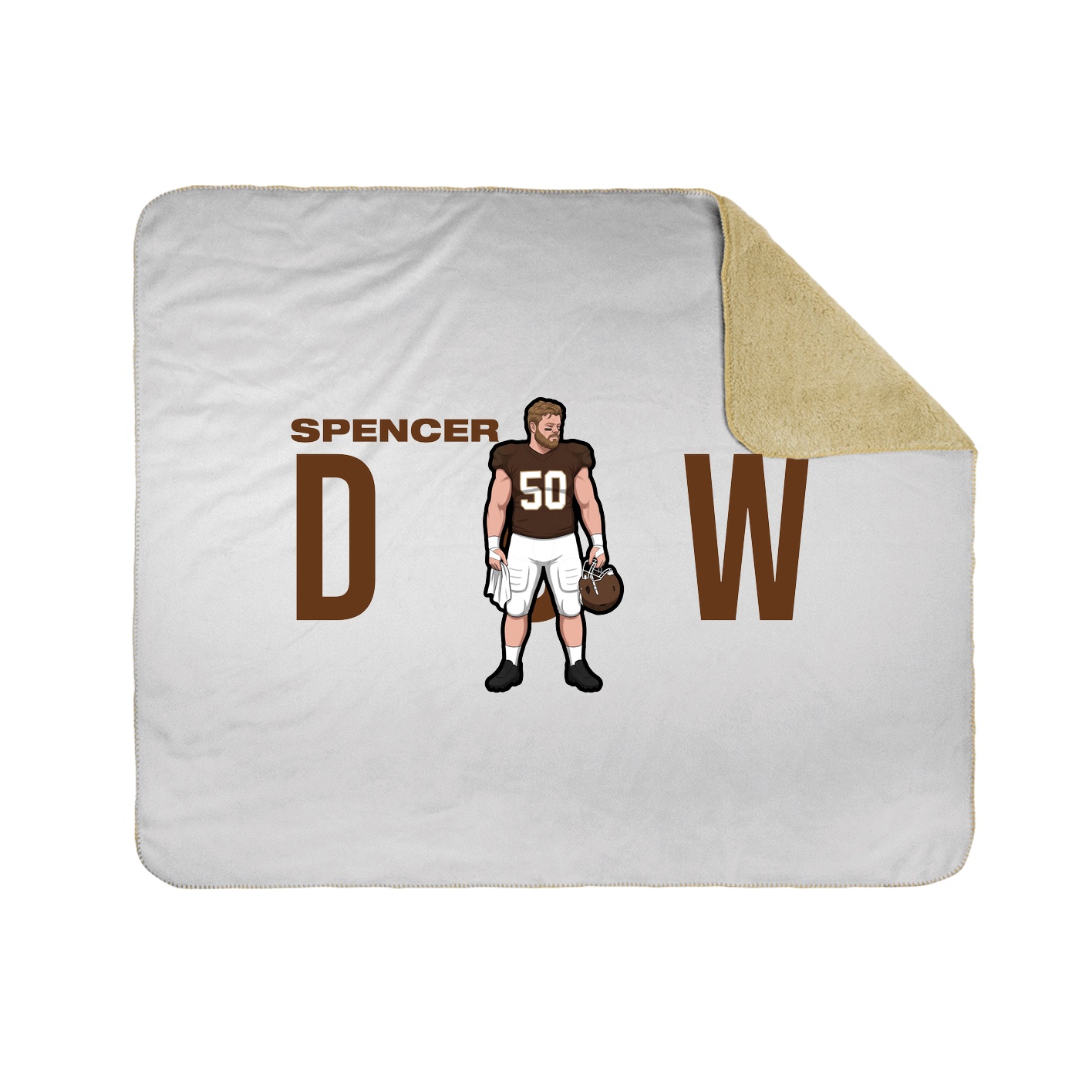 Throw Blanket — Player Name in White