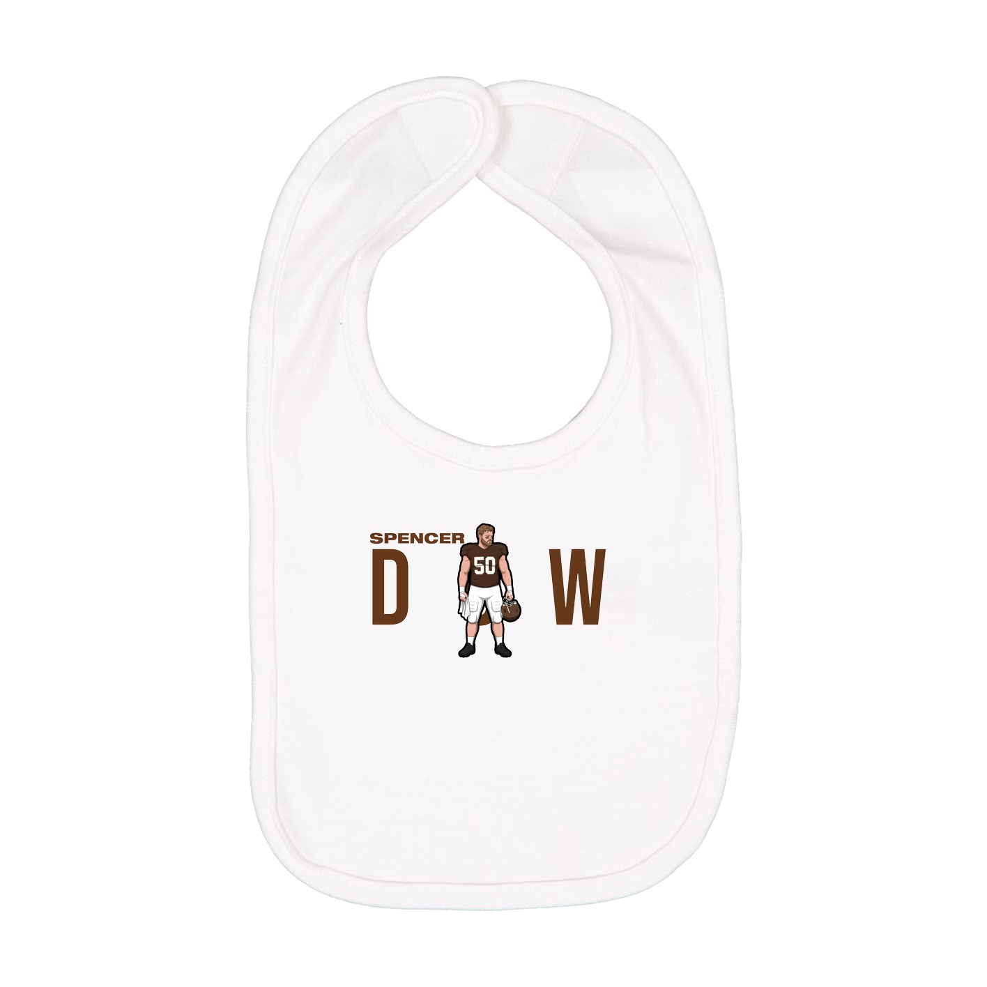 Infant Bib — Player Name in White