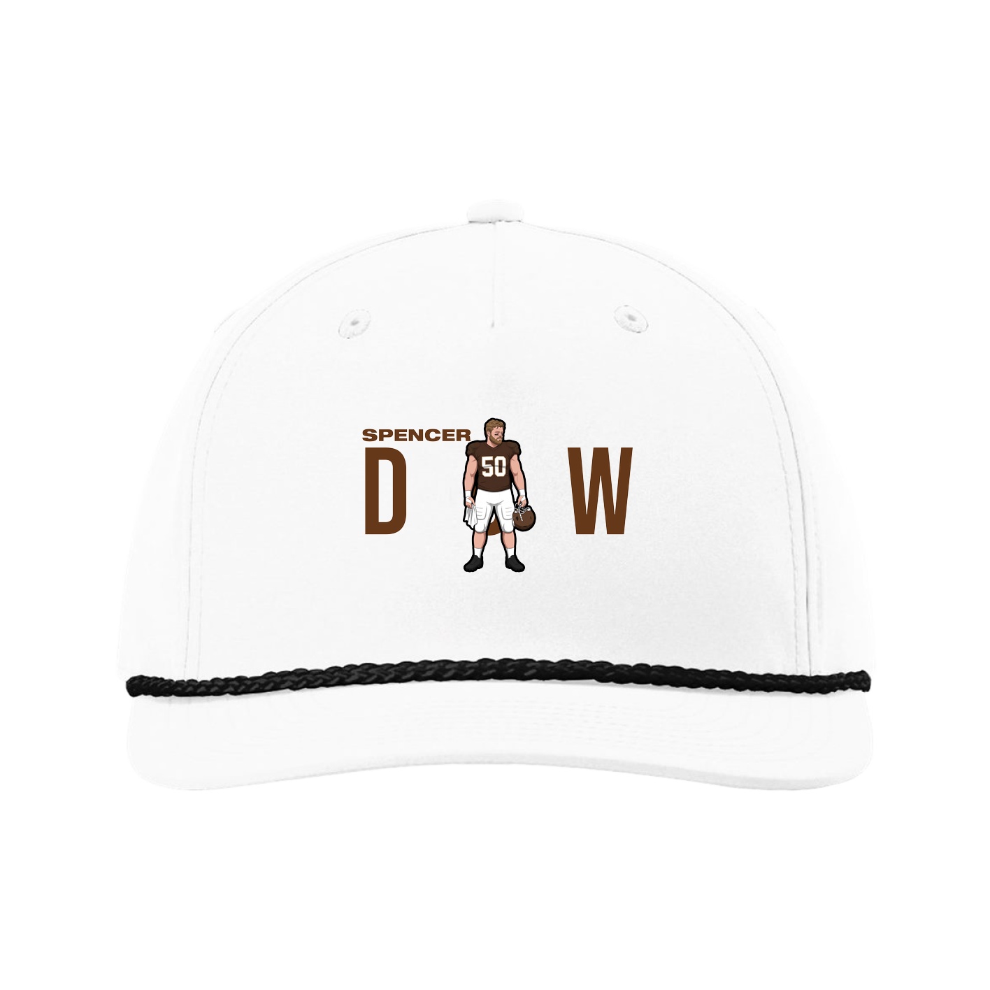 Five-Panel Classic Rope Cap — Player Name in White