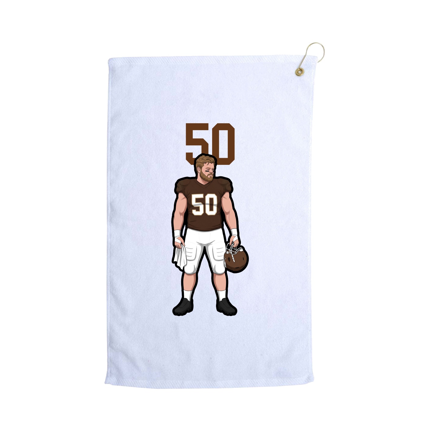 Golf Towel — Number Top in White