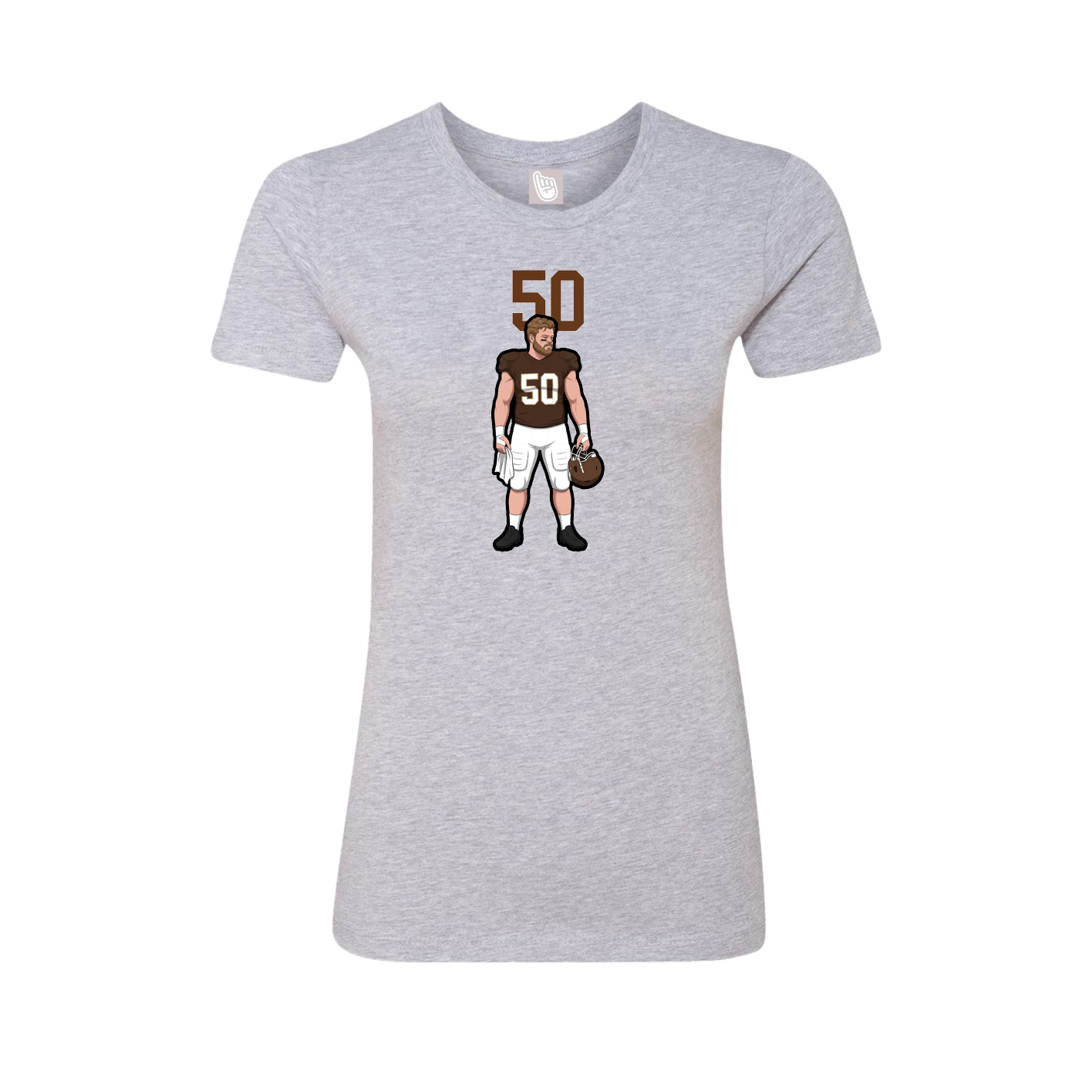 Fitted Women's Tee — Number Top in Grey