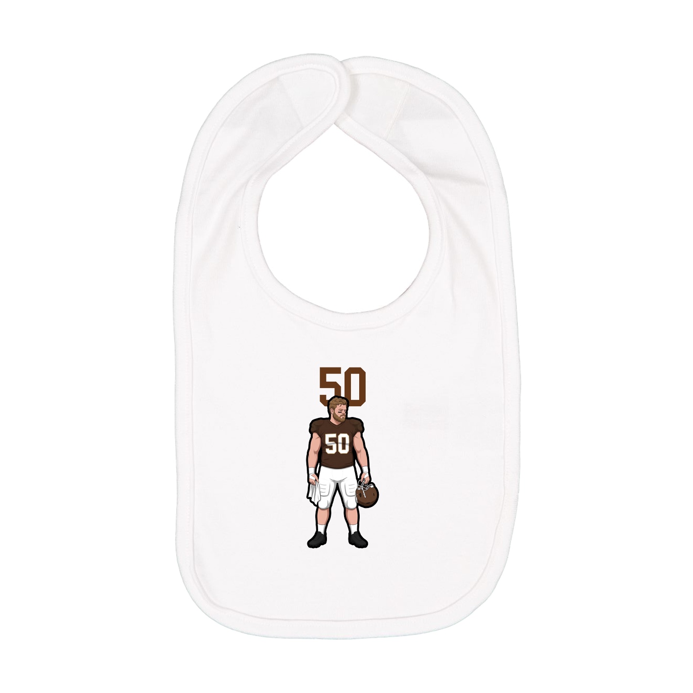 Infant Bib — Number Top in White