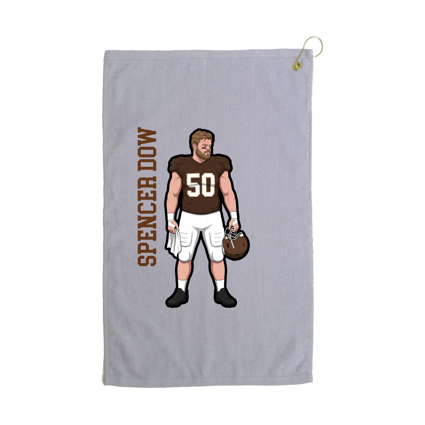 Golf Towel — Name Vertical in Grey