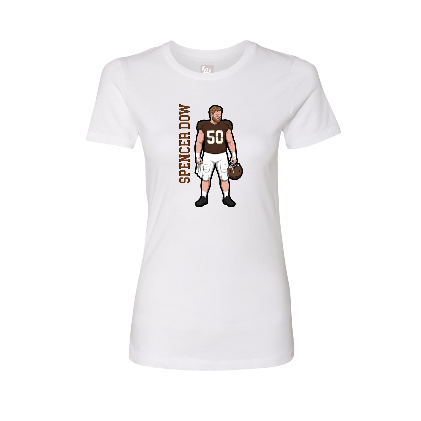 Fitted Women's Tee — Name Vertical in White