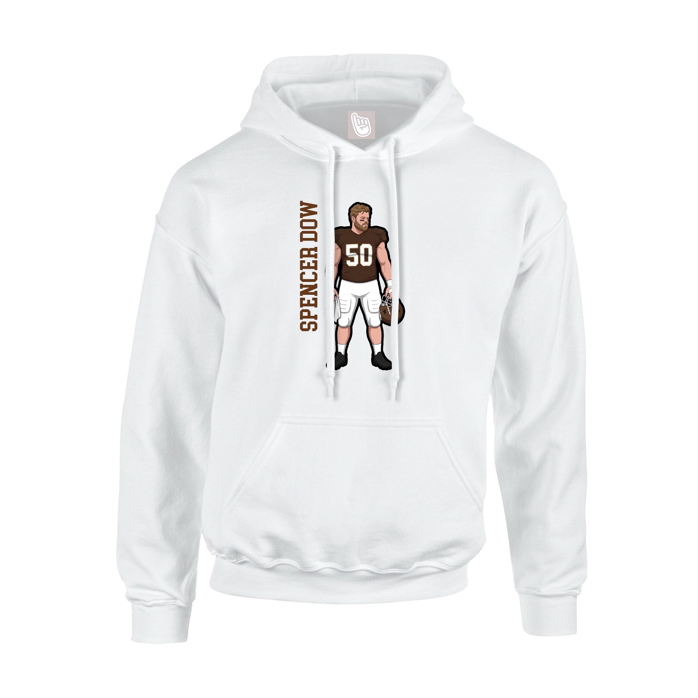 Youth Hoodie — Name Vertical in White