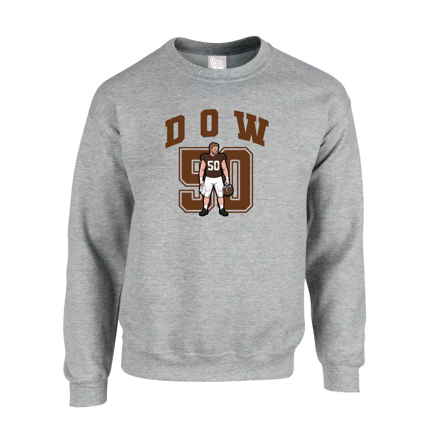 Fleece Crew — Number in Grey