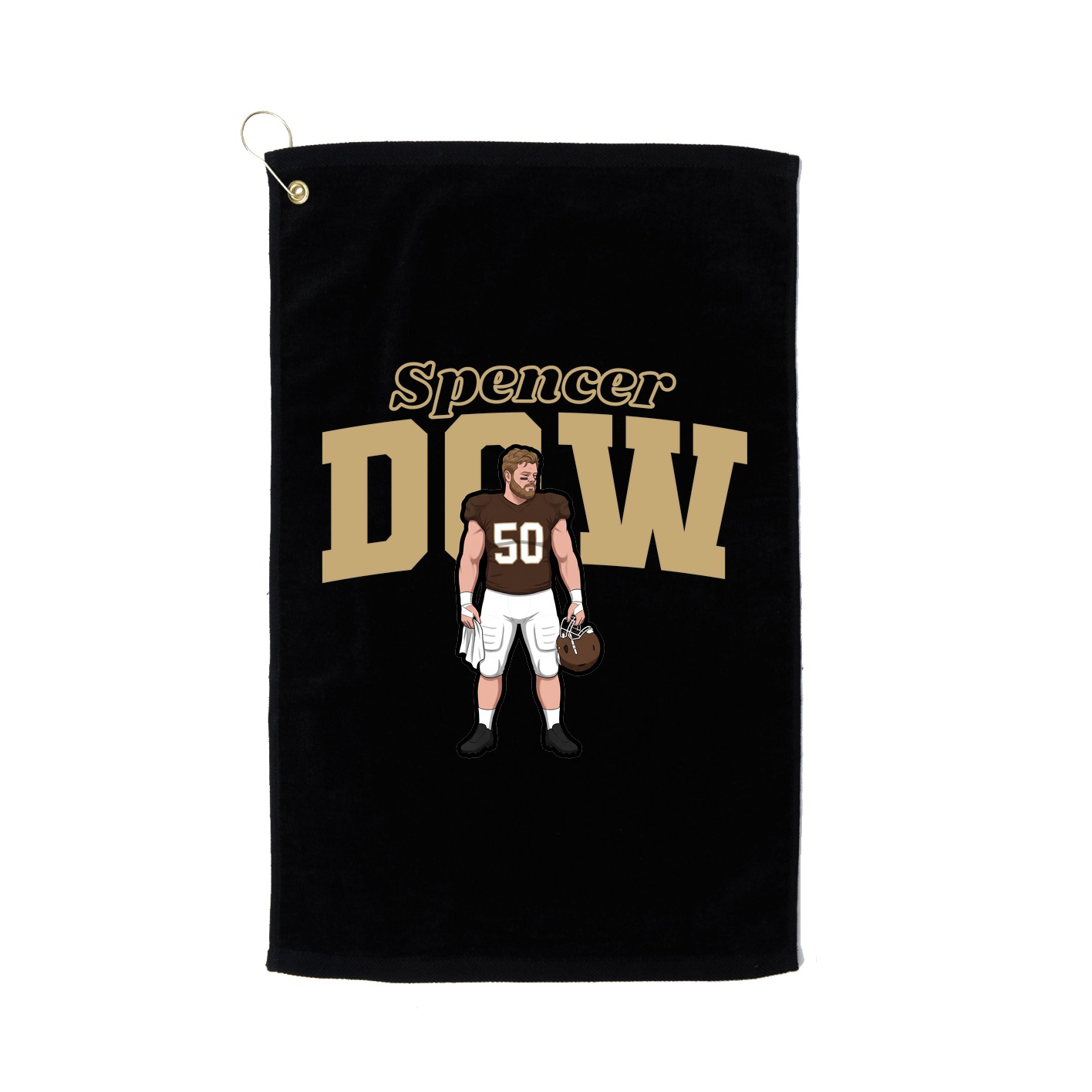 Golf Towel — Name Arch in Black