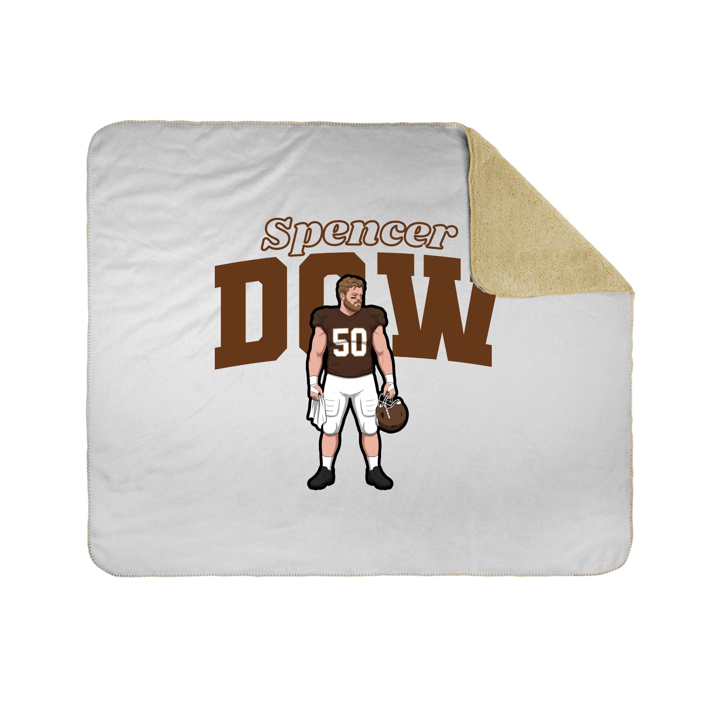 Throw Blanket — Name Arch in White