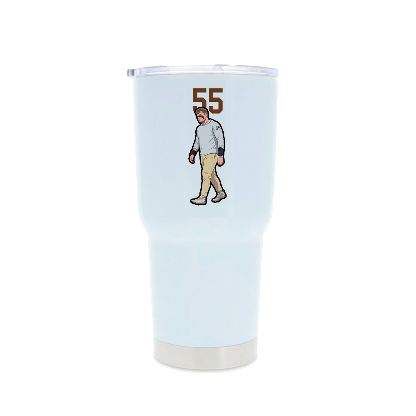 30oz Stainless Steel Tumbler — Number Top in White