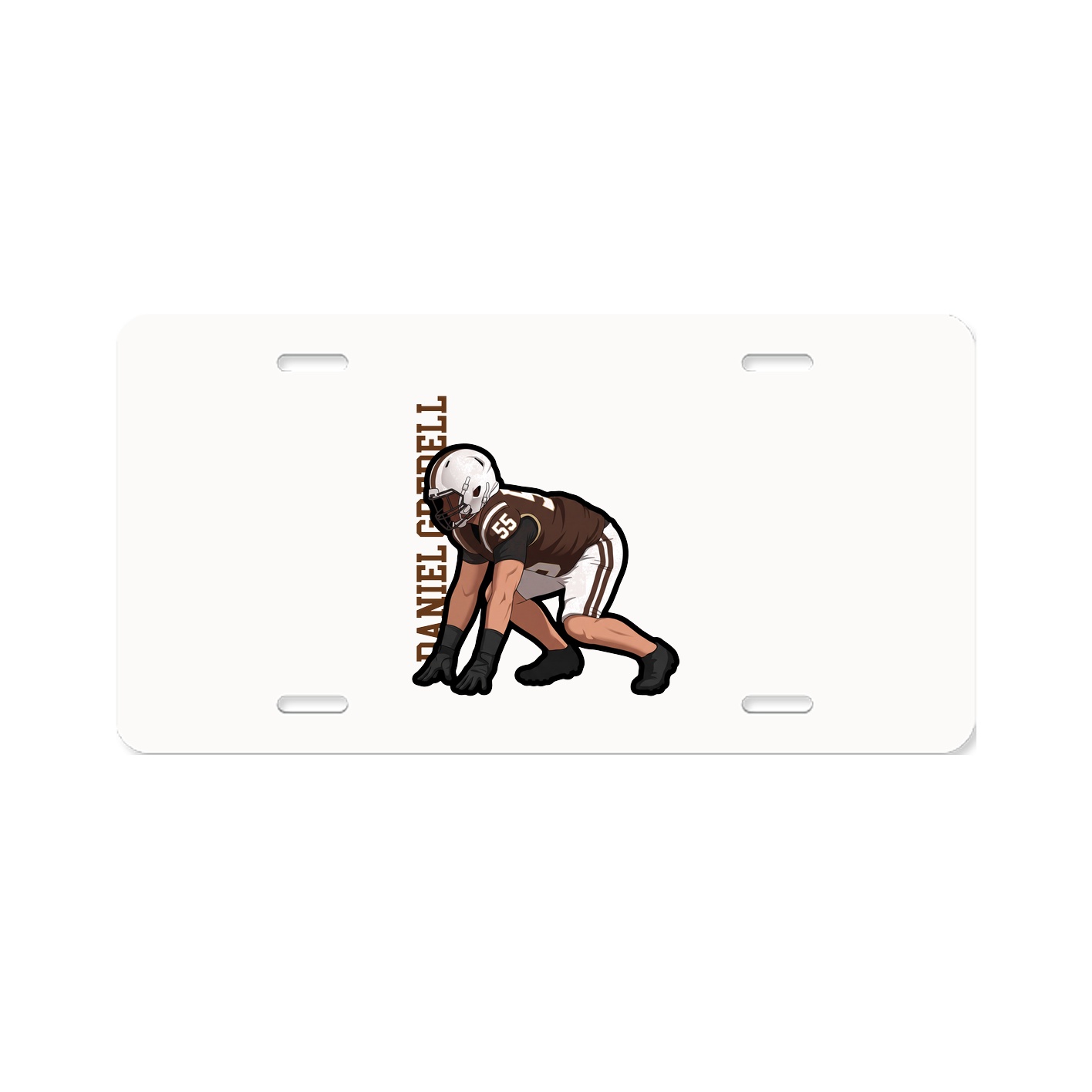 License Plate — Name Vertical in Classic