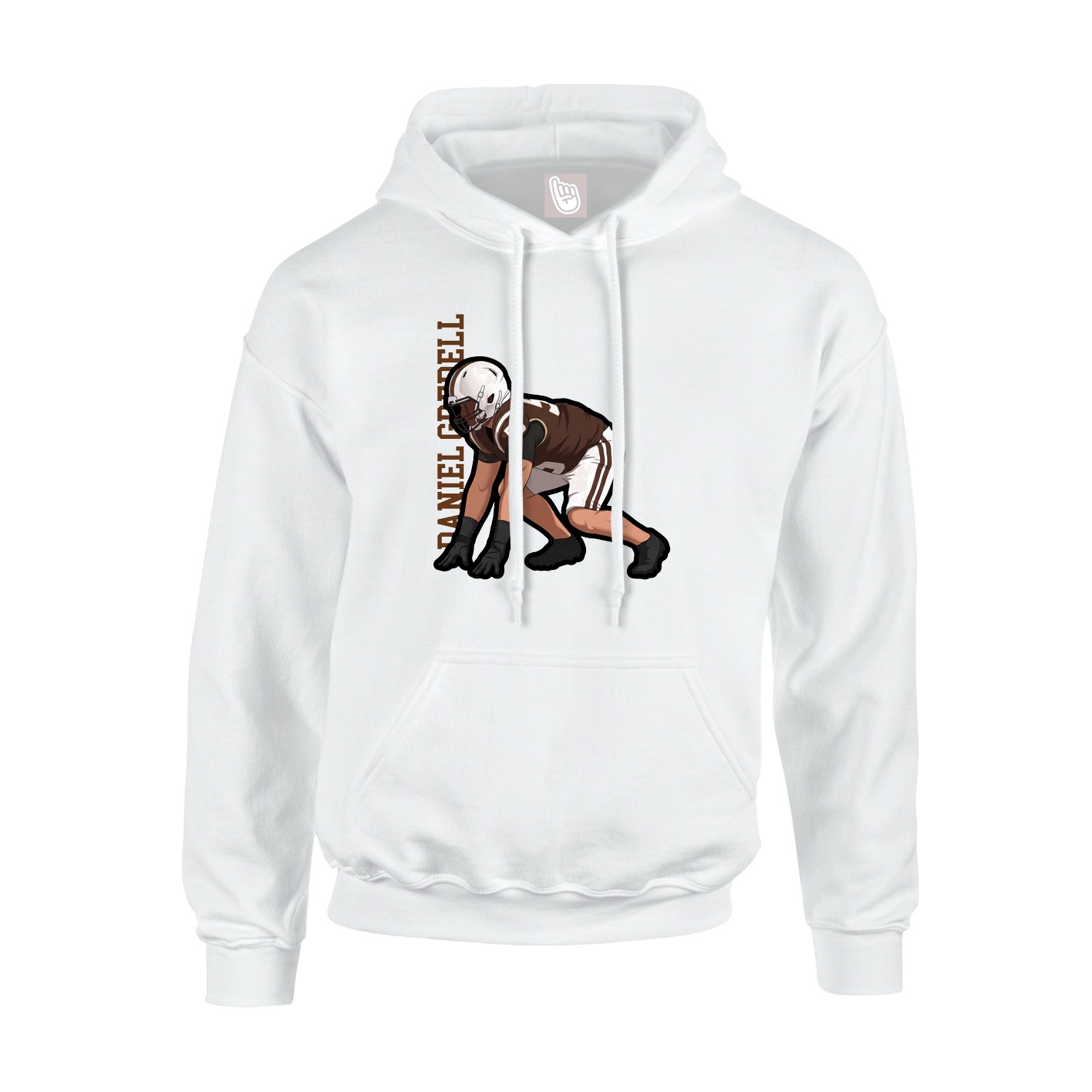 Hoodie — Name Vertical in White