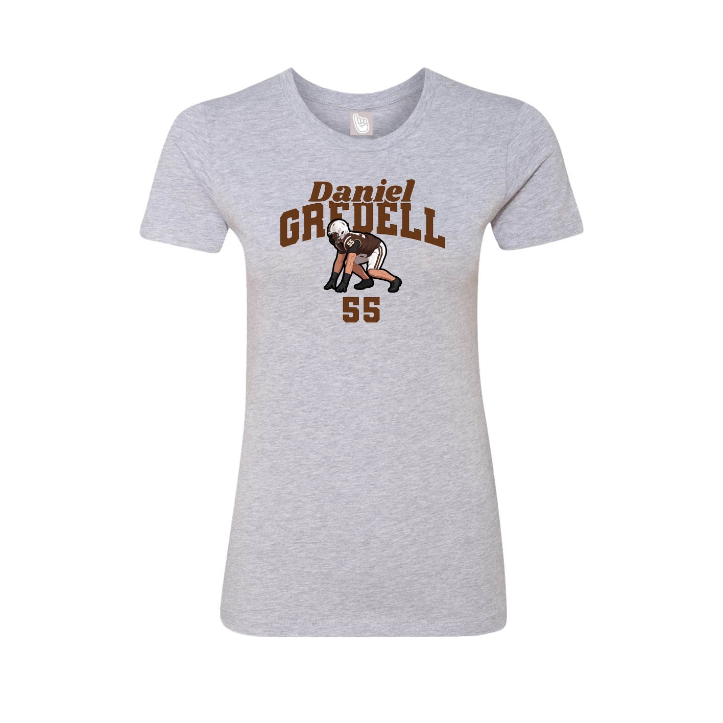 Fitted Women's Tee — Signature Arch in Grey
