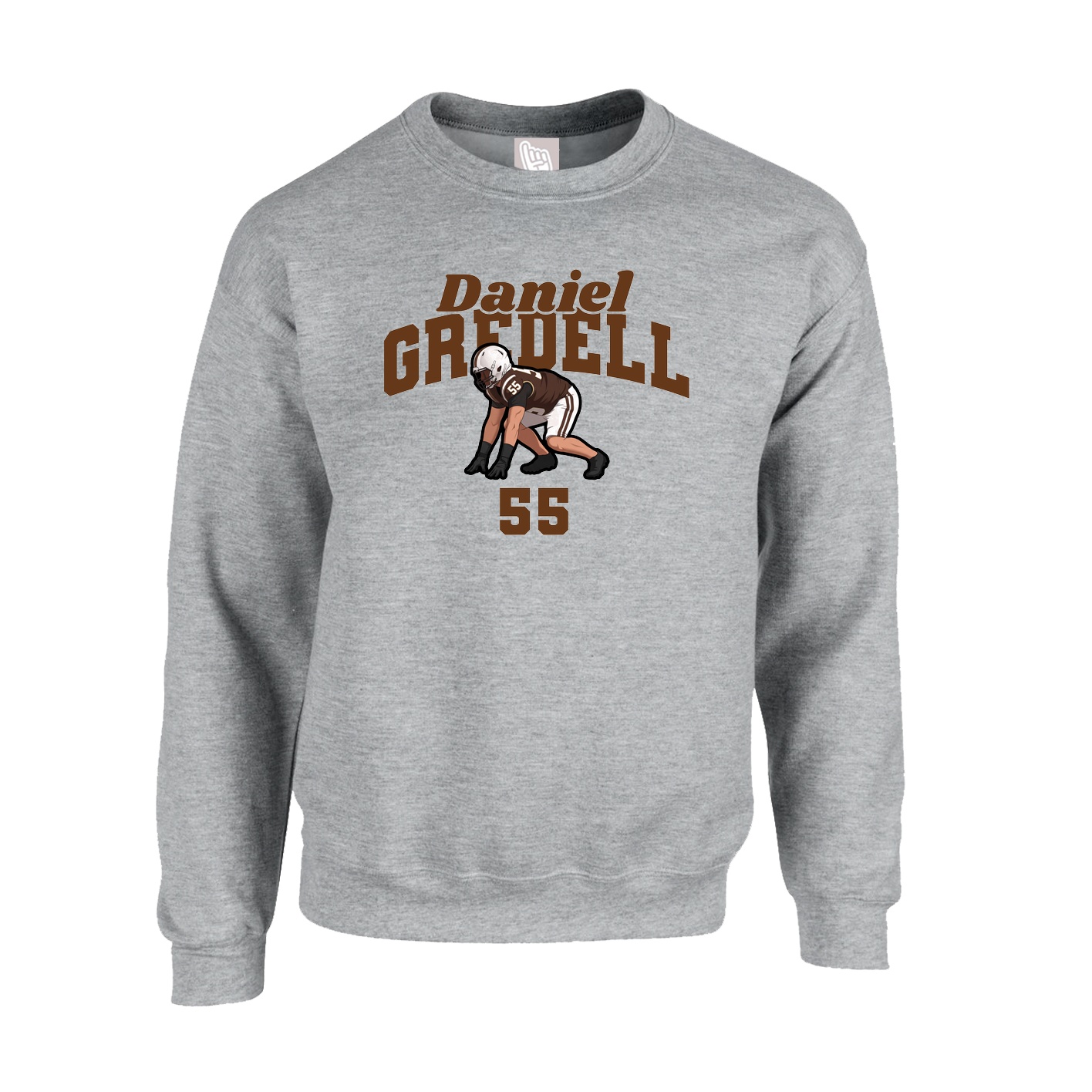 Fleece Crew — Signature Arch in Grey
