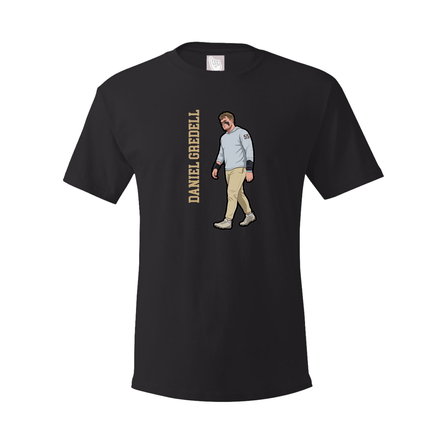 Youth Tee — Name Vertical in Black