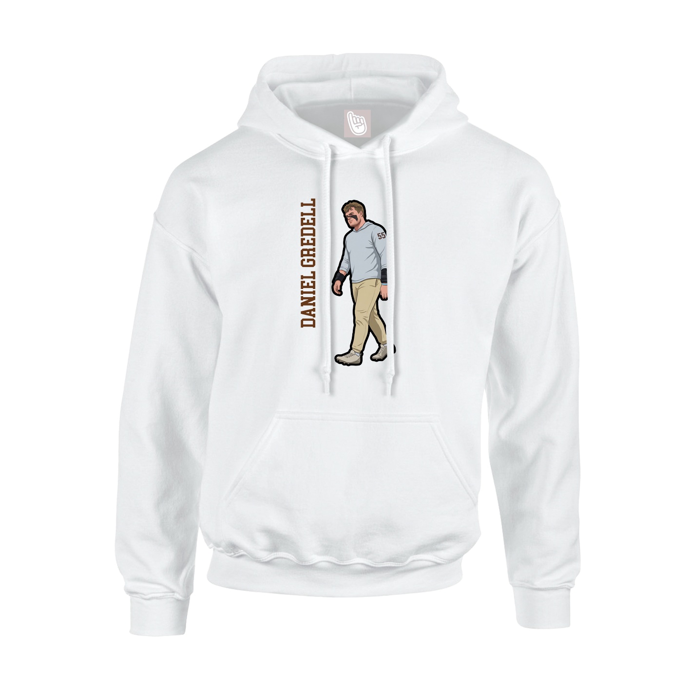 Hoodie — Name Vertical in White