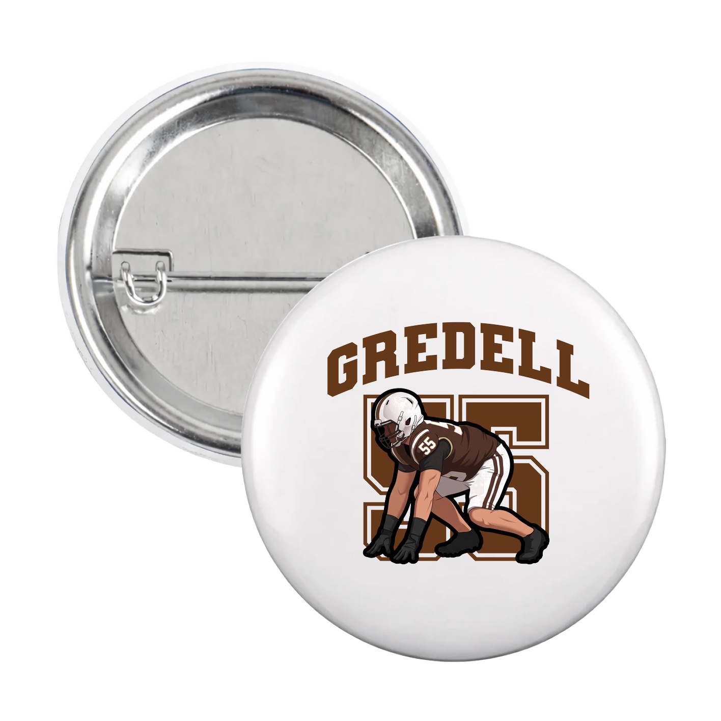 Game Day Button — Number in White