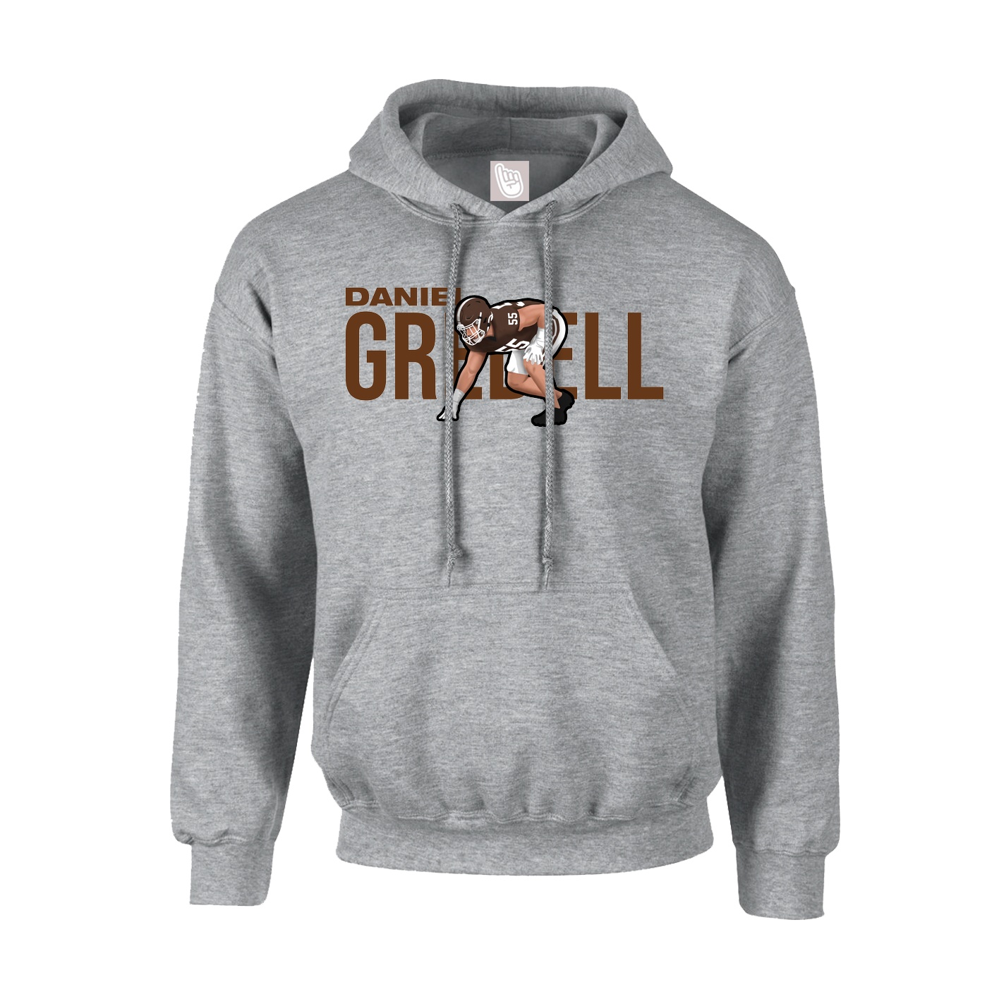 Hoodie — Player Name in Grey
