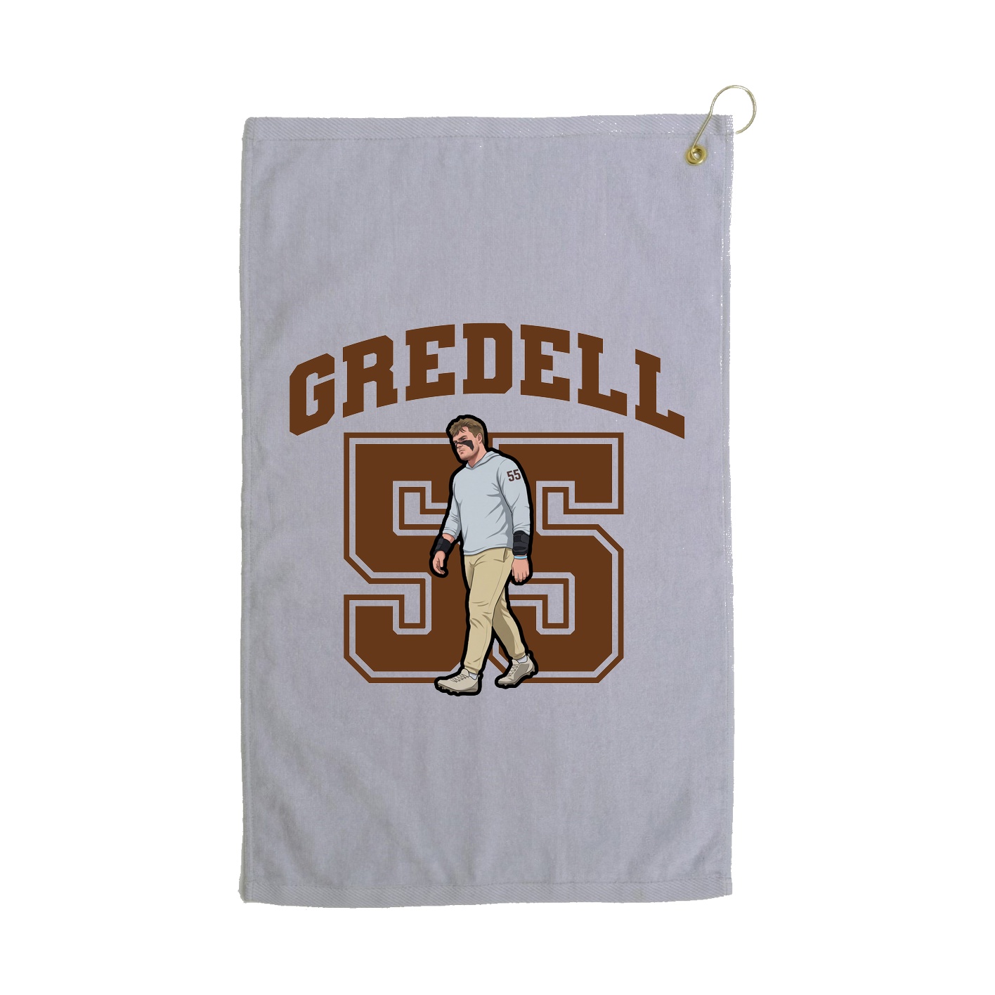 Golf Towel — Number in Grey