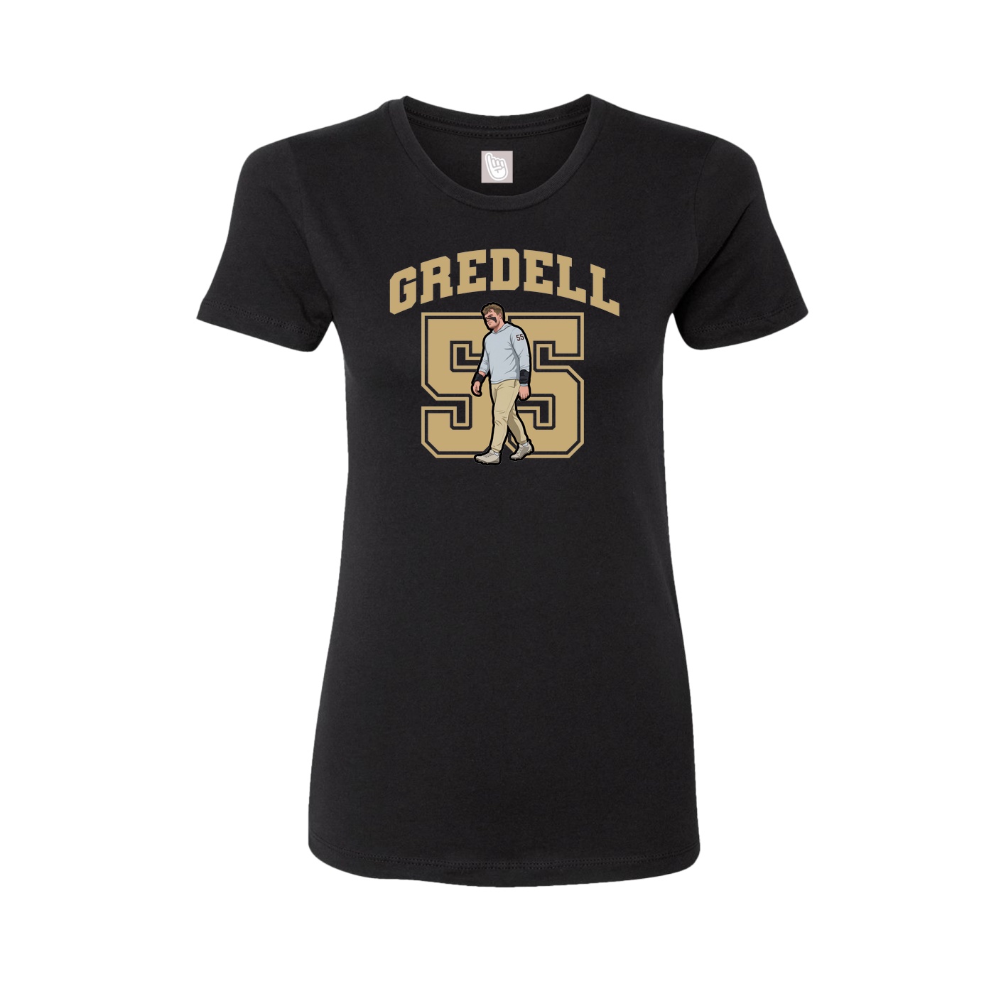 Fitted Women's Tee — Number in Black
