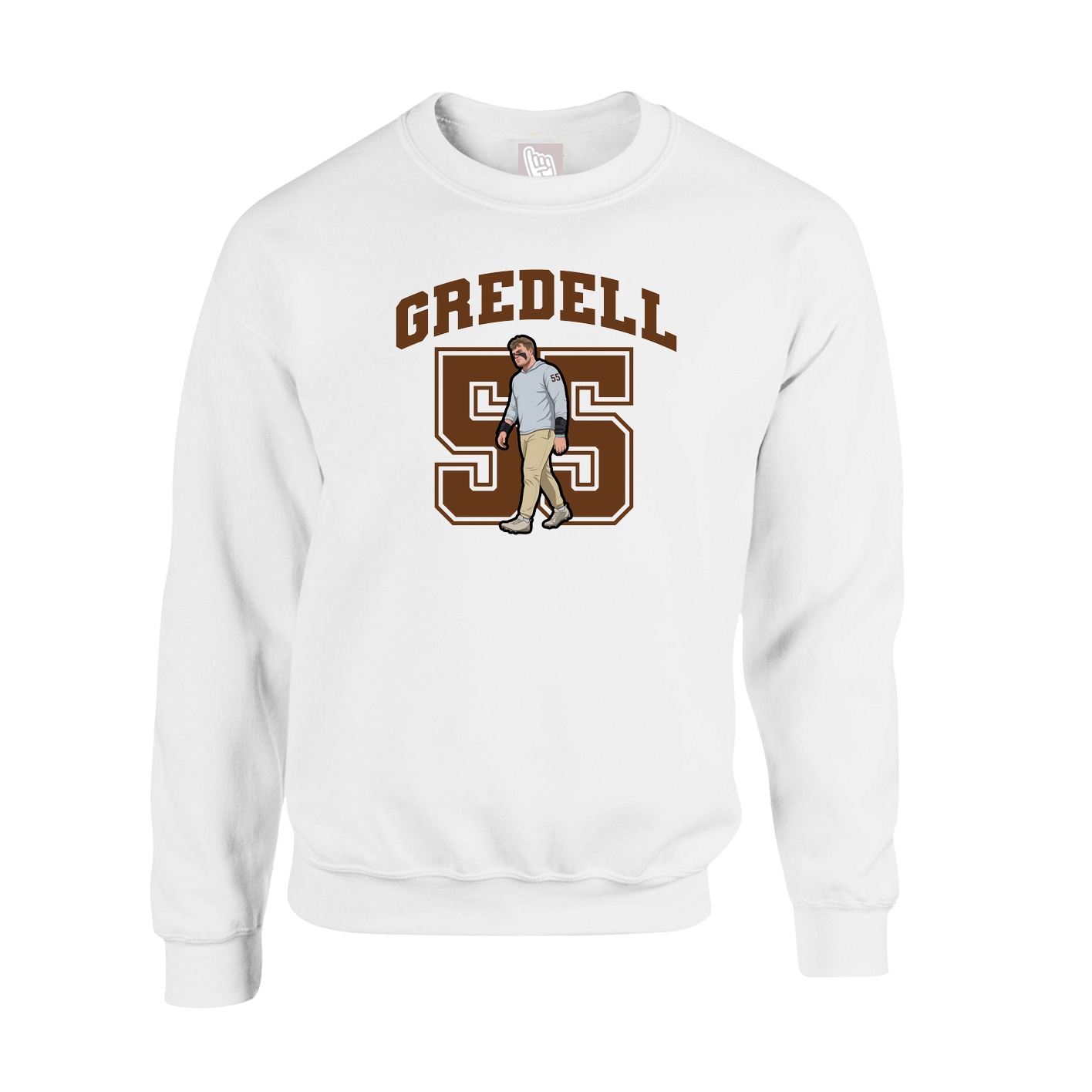 Fleece Crew — Number in White