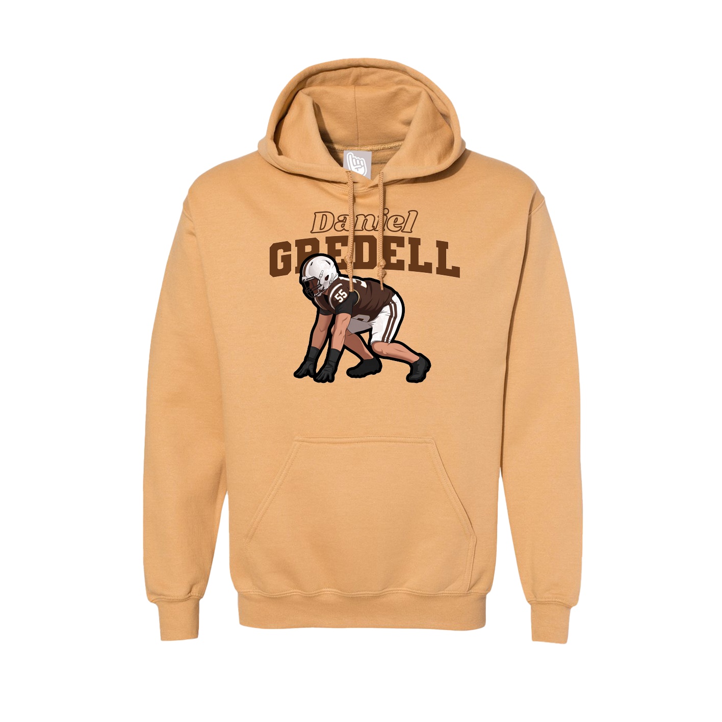 Hoodie — Name Arch in Vegas Gold